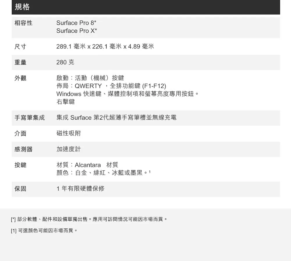 Surface Pro 鍵盤蓋(無筆有槽)